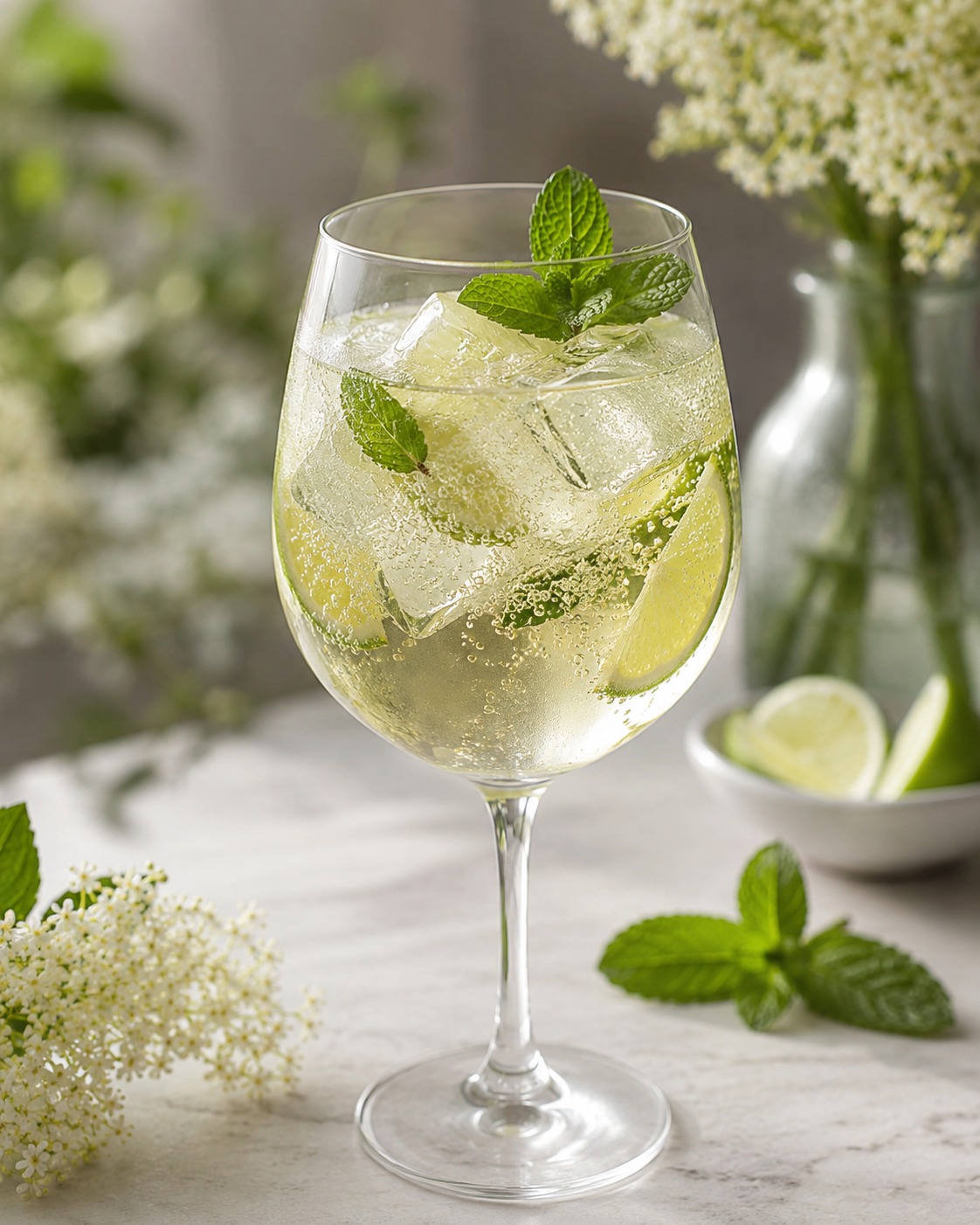 Hugo alkoholfrei mit Holunderblütensirup